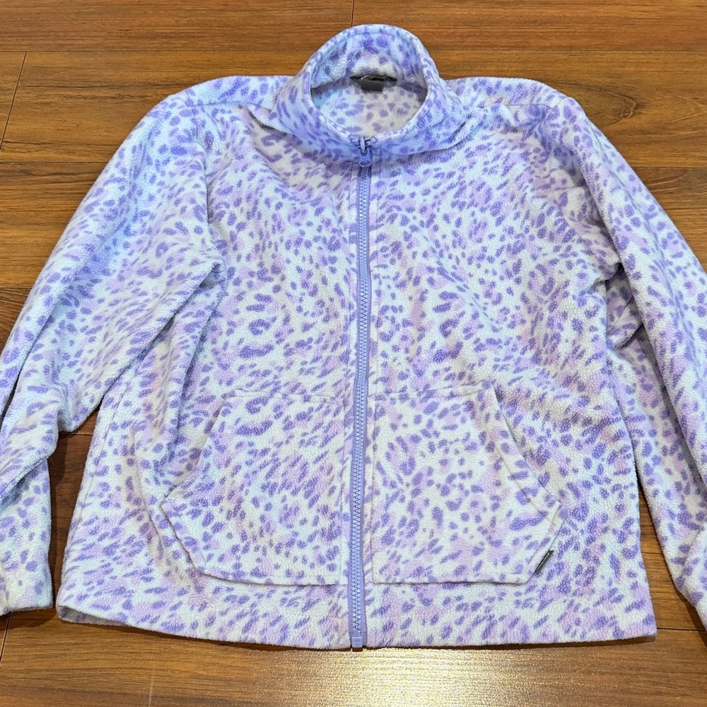 Eddie Bauer Kids Purple & White Leopard Hoodie